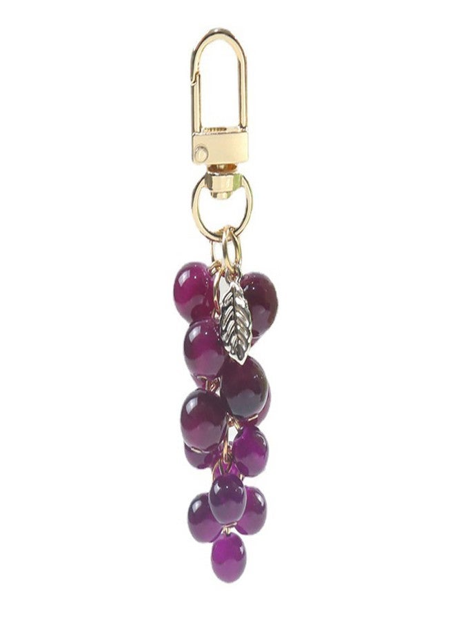 YZYDF Crystal Grape Charm Keychain Sweet Cool Simulated Fruit Keyring Pendant Bag Hanging Ornament Women Backpack Decorations - Image 1